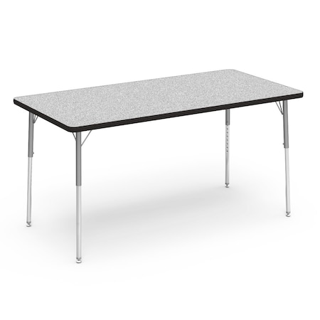 Virco 60 in. W, 30 in. L, 22-30 in. H, Grey Nebula Top / Black Edge 483060